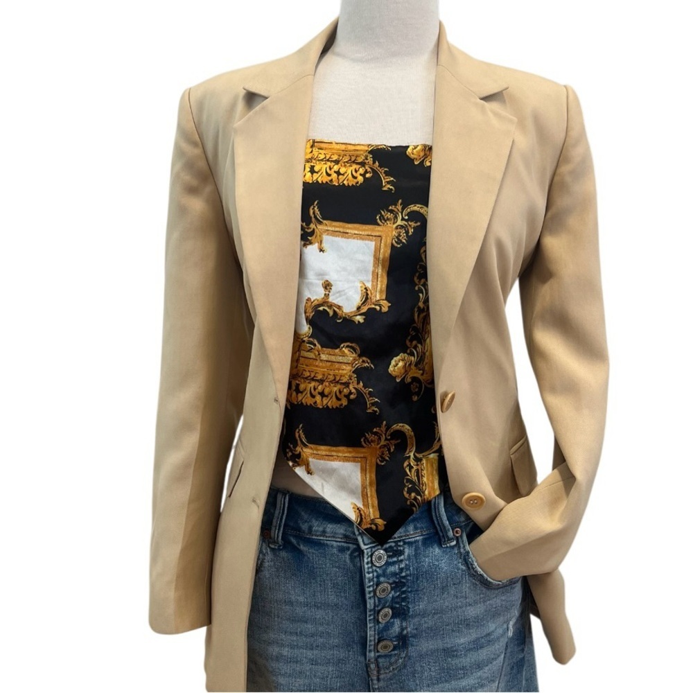 TALBOT’S - 100% PURE SILK / LIGHT BEIGE TAILORED BLAZER JACKET 🧥